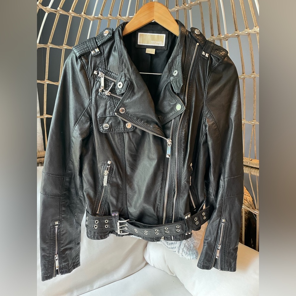 Michael Kors Women’s Leather Moto Jacket